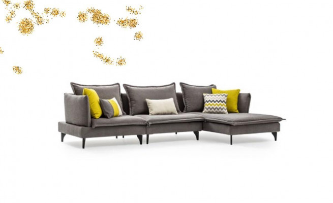 Grau Chesterfield Polstersofa Sofa Ecksofa Garnitur Polster Luxus Ecke Sofas