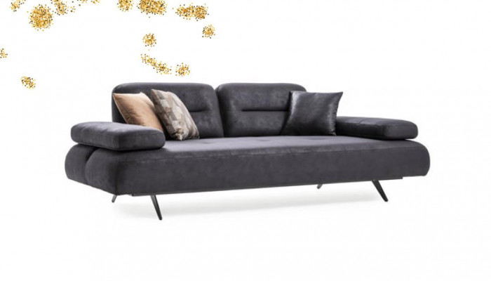xxl Sofa 4 Sitzer Couch Wohnzimmer Polster Sitz Garnitur Leder Grau Textil