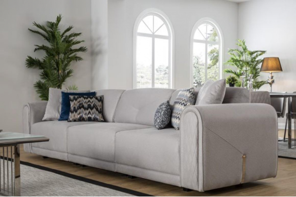 Sofagarnitur 3+3+1 Sitz Set Design Sofas Polster Leder Couchen Sofa