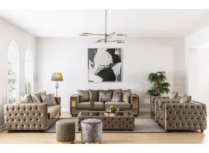 Sofagarnitur Chesterfield Set 3+3+1+1 Sitzer Sofa Couch Garnitur Design Couchen