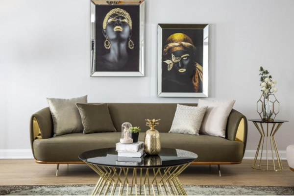 Luxus Sofa 3-Sitzer Stoff Wohnzimmer Modernes Design Sofas Polster Couchen