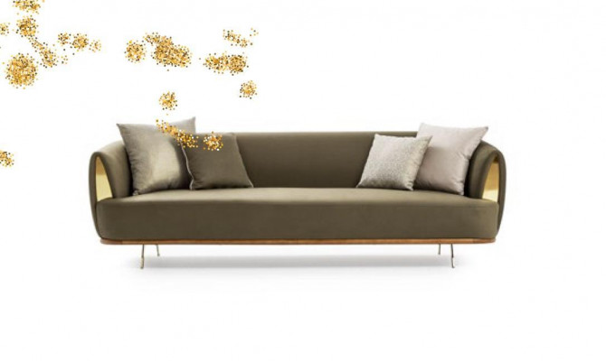 Luxus Sofa 3-Sitzer Stoff Wohnzimmer Modernes Design Sofas Polster Couchen