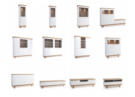 Moderner Vitrinen Schrank Wohnzimmer Hochschrank Hotel Vitrinen Aspen AS-W12