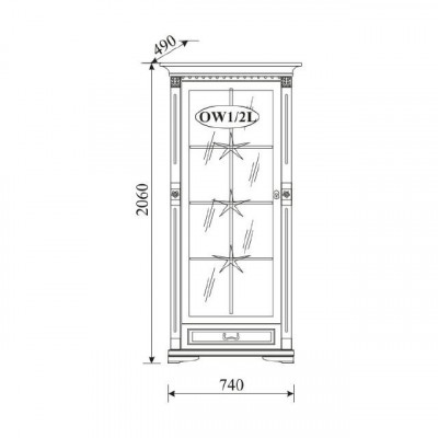  Klassische Vitrine Vitrinenschrank Vitrinen Glasschrank Schrank Kolonial OW 1-2 