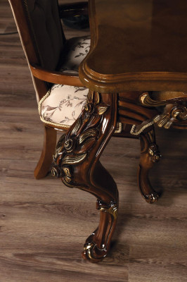 Klassisches Esszimmer Tisch mit 4 Stühlen Barock Rokoko Stil Möbel