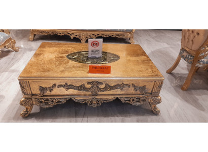Barock Couchtisch Goldfarben Geschnitzte Beine Tisch Holz Wohnzimmer