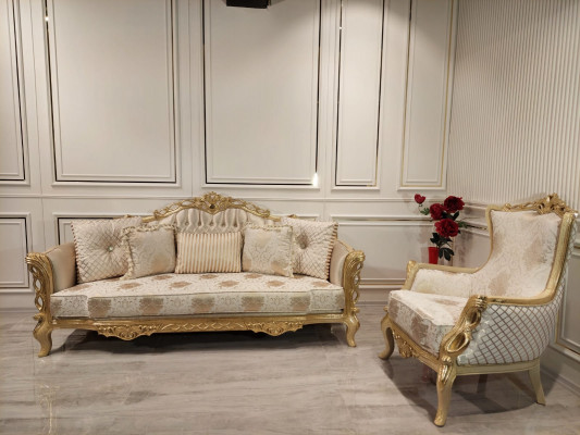 Chesterfield Sofa Barock Couch Holz Samt Dreisitzer Klassische Sofas Möbel