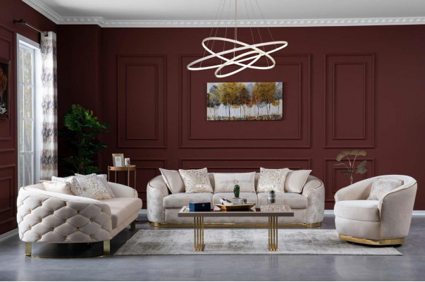 Luxus Couch Ovaler Dreisitzer Hotel Empfang Einrichtung Möbel 247cm