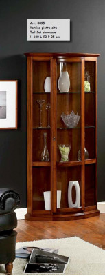 Klassische Braun Vitrine Französischer Stil Möbel Kommode Anrichte Glasschrank