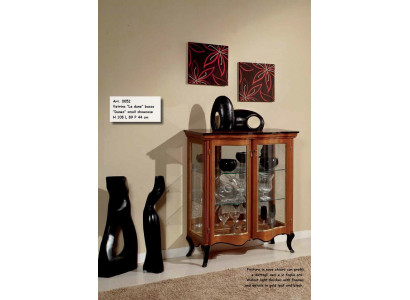 Klassische Vitrinen Glas Schrank Vitrine Holz Wohnzimmer Luxus Braun Anrichte