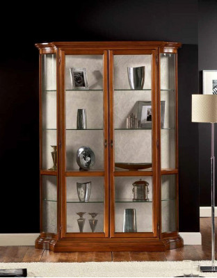 Glasschrank Luxus Vitrinen Schränke Braun Vitrine Klassische Italienische Möbel