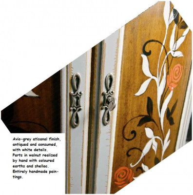 Landhaus Eckschrank Eckkommode Italienische Möbel Schrank Kommoden Anrichte