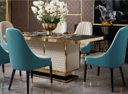 Esstisch 6x Stühle Stuhl Esszimmer Set Essgruppe Moderne Möbel Tisch