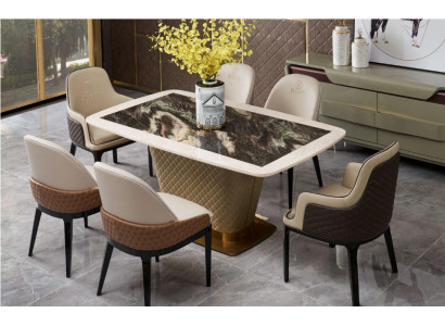 Komplette Esszimmer Garnitur Tisch 4x Lehnstuhl Stühle Luxus Essgruppe