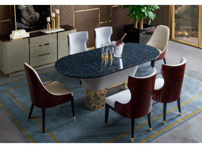 Komplette Esszimmer Garnitur Tisch 6x Stühle Lehnstuhl Luxus Essgruppe