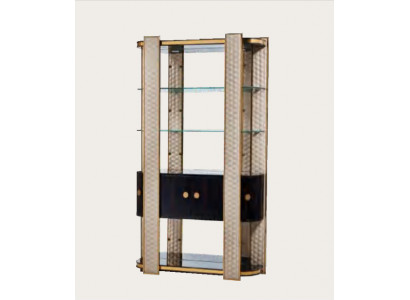 Designer Vitrine Holz Schrank Schränke Wohnzimmer Regale Büro Regale Glasschrank