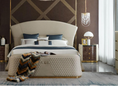 Schlafzimmer Bett Hocker 2x Nachttisch Komplette Sets Leder Möbel