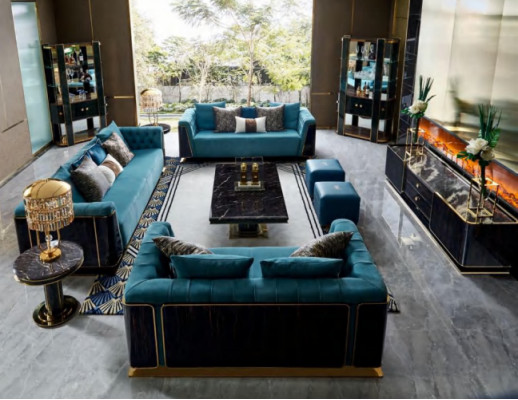 Dreisitzer Couch Couch Polster Sofa 3 Sitzer Textil Couchen Stoff Luxus Möbel