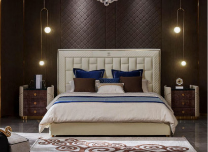 Bett Schlafzimmer Design Betten Nachttische Luxus Möbel 3tlg. Garnitur