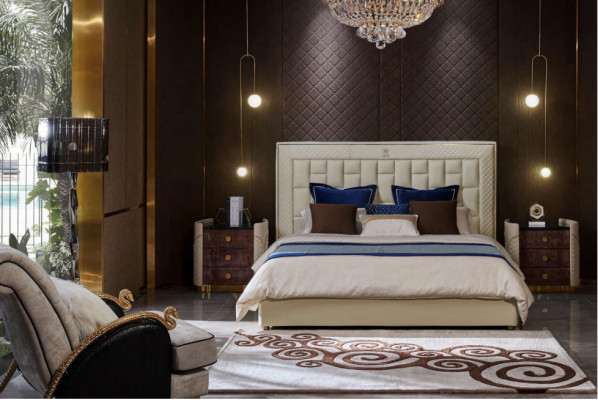 Design Leder Bett Luxus Polster Betten Doppel Modernes Ehe 180x200