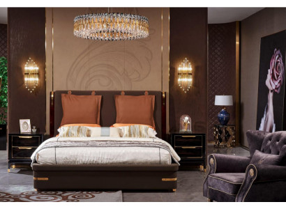 Luxus Schlafzimmer Möbel 3tlg. Komplett Set Bett 2x Nachttische Modernes