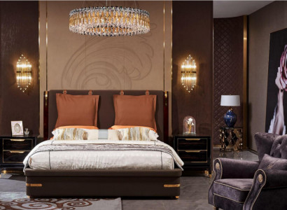 Luxus Schlafzimmer Möbel 3tlg. Komplett Set Bett 2x Nachttische Modernes