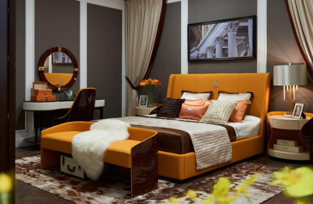 Bett Nachttisch Hocker 4 tlg. Schlafzimmer Set Modern Design Luxus Betten Neu