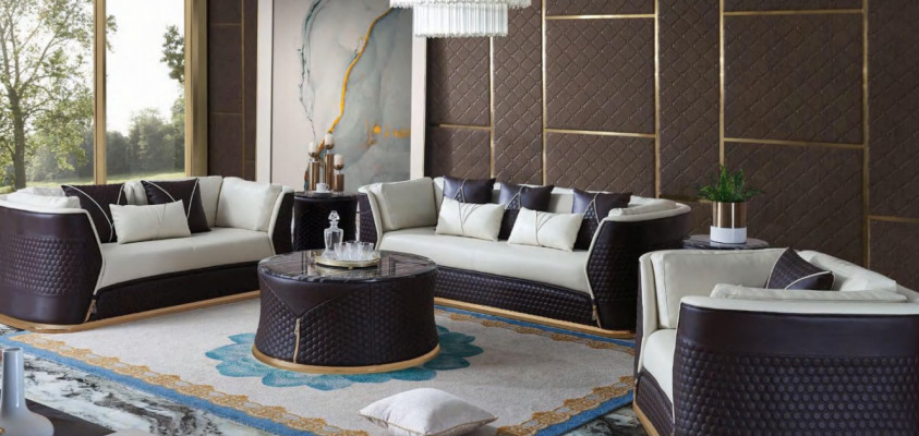 Dreisitzer design Couch Polster 3er Sofa Couchen Leder Sofas Ledersofa