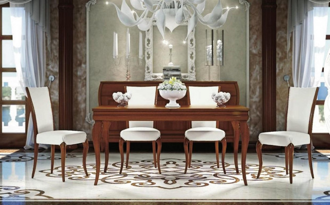 Luxus Esstisch Tisch Tische Ess Holz Modern Design Ausziehbar Esszimmer Italien