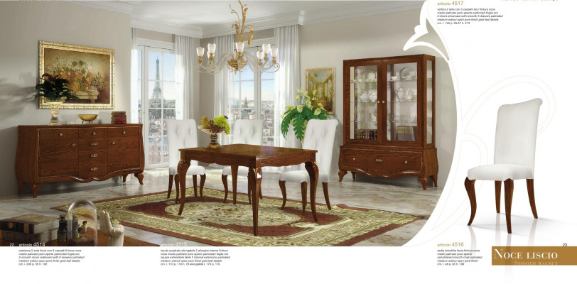 Garnitur Esszimmer Esstisch Stuhl Kommode Vitrine Tisch Tische Gruppe Set 7tlg.