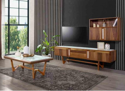 Sideboard tv Lowboard rtv Schrank Tisch Wohnzimmer Holz Modern Wohnwand Möbel