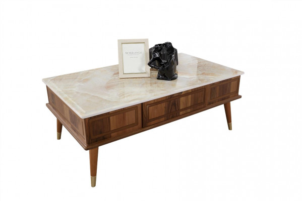 Design Couchtisch Wohnzimmer Steinoptik Tisch Beistelltisch Tische 160x68cm 