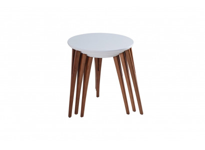 Beistelltische Blumenständer Holztische Set Tisch Couchtisch Beistelltisch 3tlg.