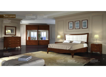 Set 6tlg Schlafzimmer Bett Nachttisch Kleiderschrank Kommode Spiegel Garnitur