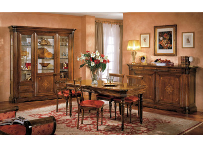 Design Esszimmer Set Garnitur 7tlg Holz Möbel Kommode 4x Stuhl Tisch Vitrine Neu