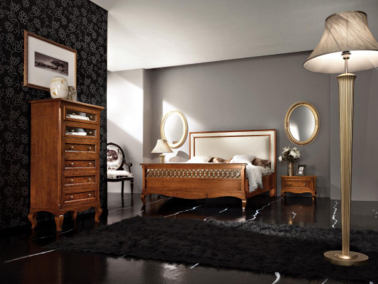 Design Klassische Luxus Möbel Modern Bett 2x Nachttisch 4tlg Schlafzimmer Set