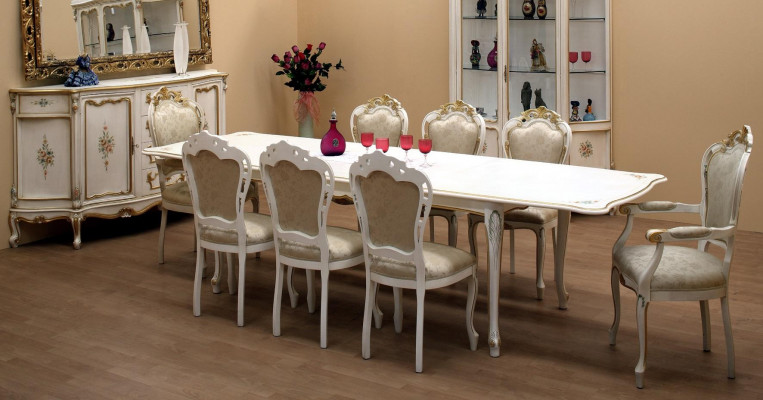 Klassische Set 2x Stühle Armlehnen 6x Stühle Stuhl Garnitur Esszimmer Gruppe Neu