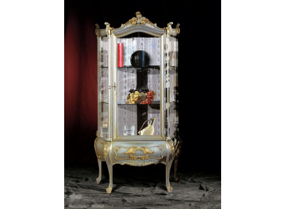 Barock Möbel Italienische Vitrine Schrank Möbel Schränke Echtholz Regal Elegant