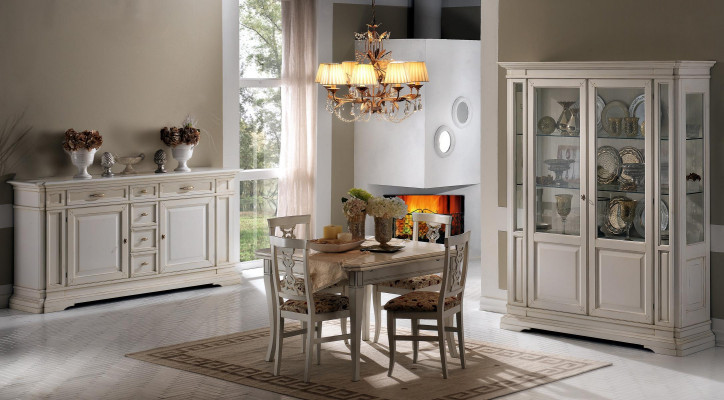 Wohnzimmer Möbel Anrichte Massive Holz Vitrinen Glas Schrank Echtholz Vitrine