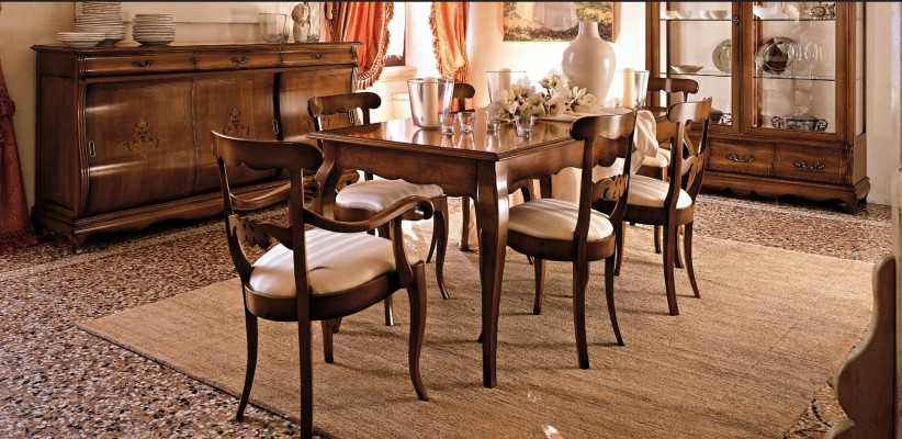 Klassische Set 2x Stühle Armlehnen 4x Stühle Stuhl Garnitur Esszimmer Gruppe Neu