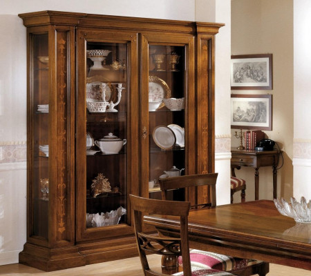 Vitrine 2 Tür Schrank Vitrinen Wohnzimmer Schränke Design Schrank Möbel Glas Neu