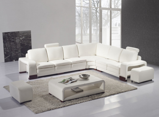 Designer Sofa Couch Ecksofa mit Hocker Polster Garnitur Wohnlandschaft
