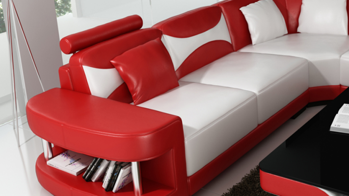 Luxus Ecksofa Sofa Polster Couch Wohnlandschaft U Form - Ledersofas