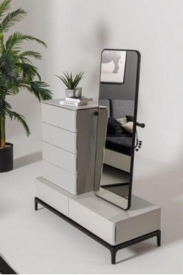 Kommoden Wohnzimmer Set Kommode mit Spiegel Holz Still Modern weiß