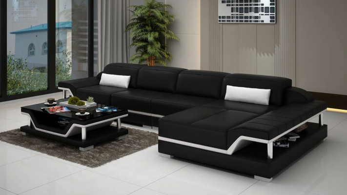 Design Ecksofa L-form Couch Leder Sofas Weiß Wohnlandschaft Couchen