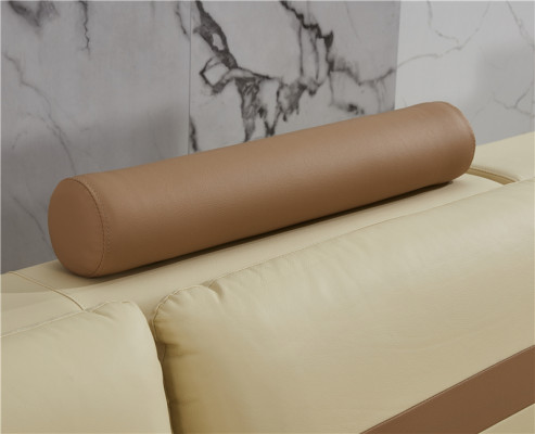 Ledersofa L-Form Couch Wohnlandschaft Ecksofa Garnitur Design Modern Sofa Beige