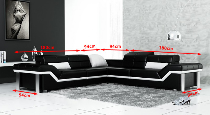 Ledersofa L-Form Couch Wohnlandschaft Ecksofa Garnitur Design Dekor Modern