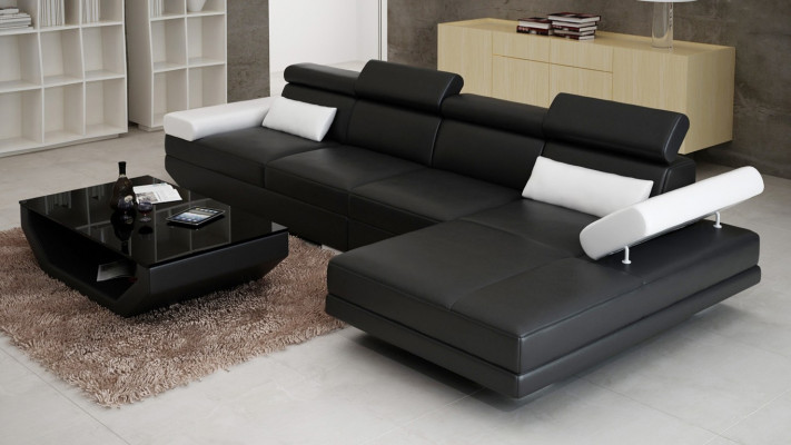 Ledersofa L-Form Couch Wohnlandschaft Ecksofa Garnitur Design Modern