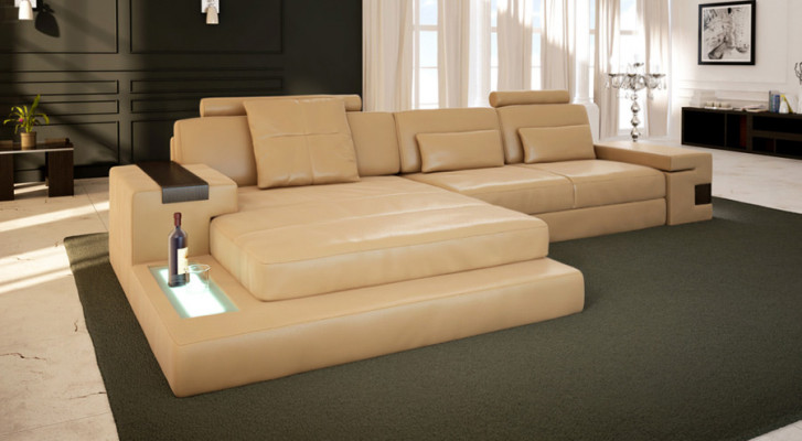 Design Ecksofa Sofa Couch Polster Eckgarnitur Ledersofa Sofas Couchen