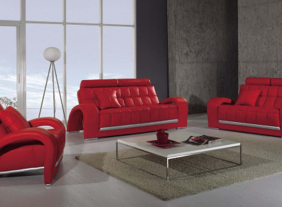 Ledersofa Couch Sofagarnitur Neu 3+2 Sitzer Garnitur Design Moderne Sofa